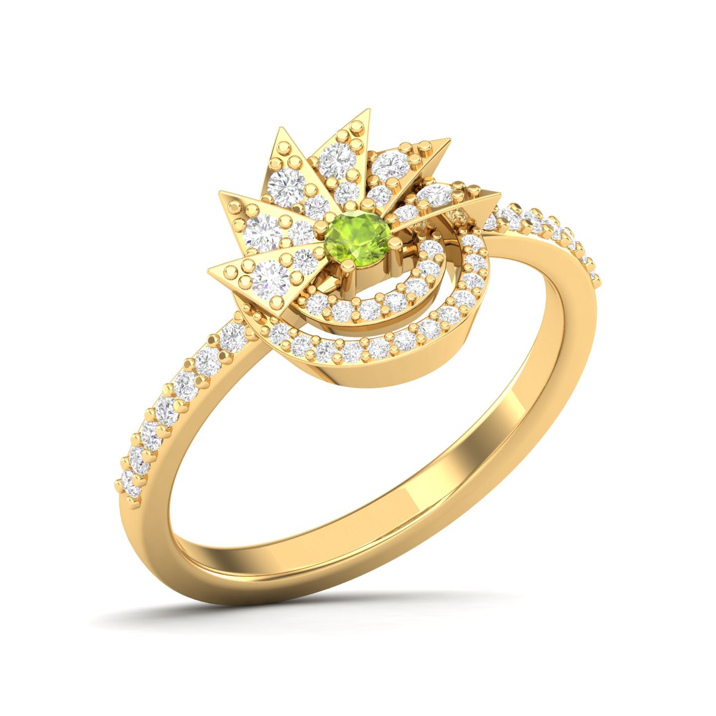 Maurya Pave-Set Diamond and Sapphire Starlink Promise Ring