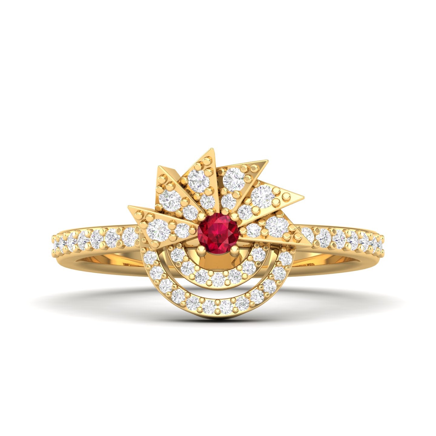 Maurya Pave-Set Diamond and Sapphire Starlink Promise Ring