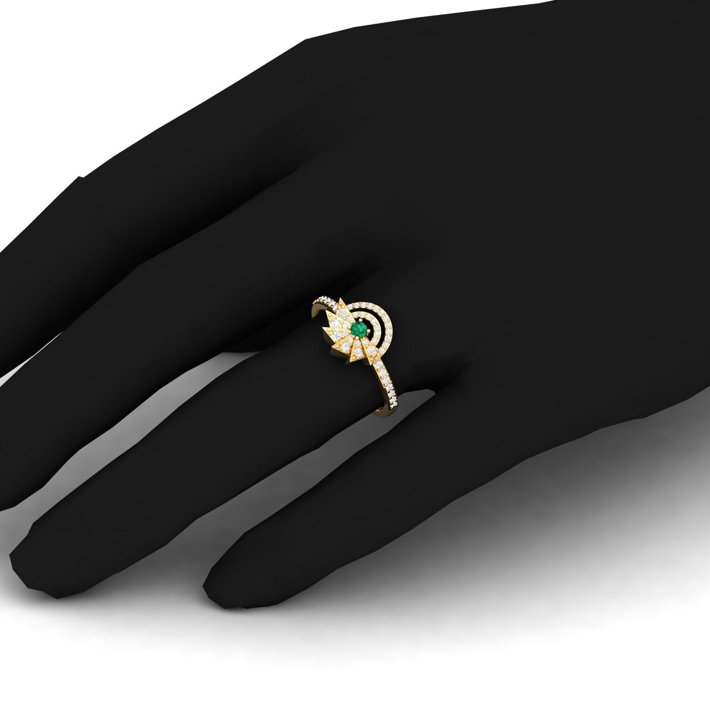 Maurya Pave-Set Diamond and Sapphire Starlink Promise Ring