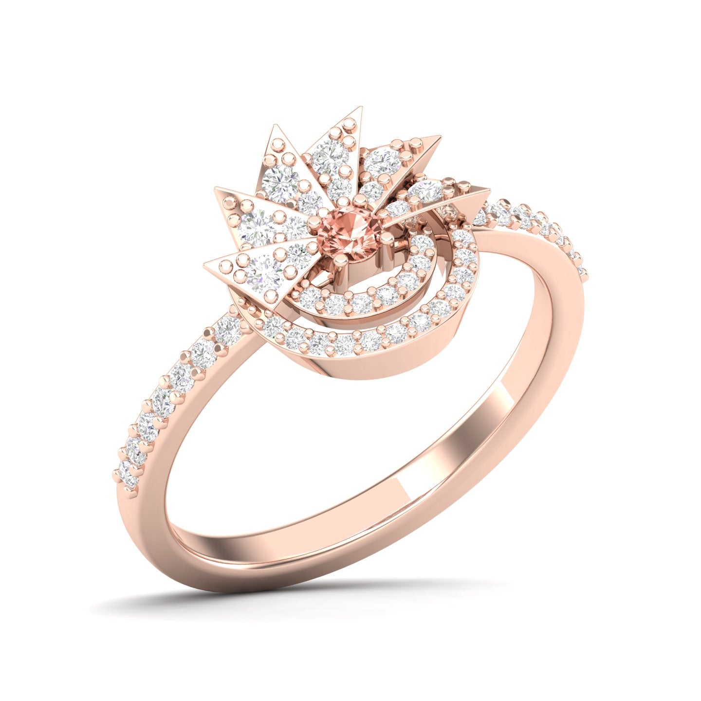 Maurya Pave-Set Diamond and Sapphire Starlink Promise Ring