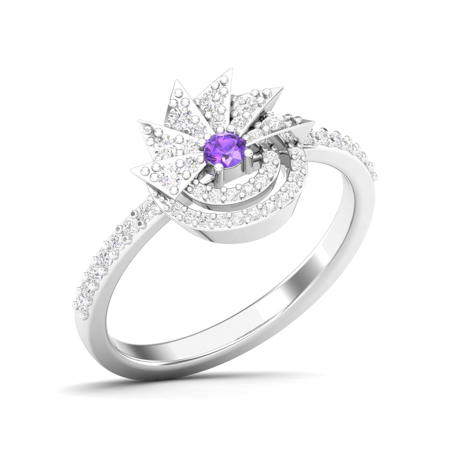 Maurya Pave-Set Diamond and Sapphire Starlink Promise Ring