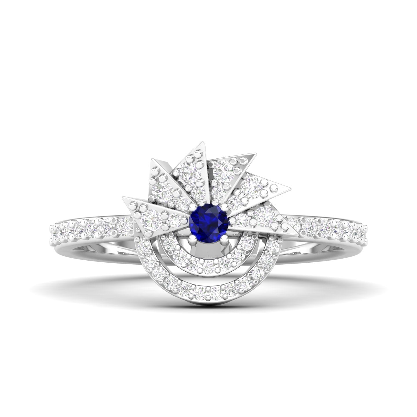 Maurya Pave-Set Diamond and Sapphire Starlink Promise Ring