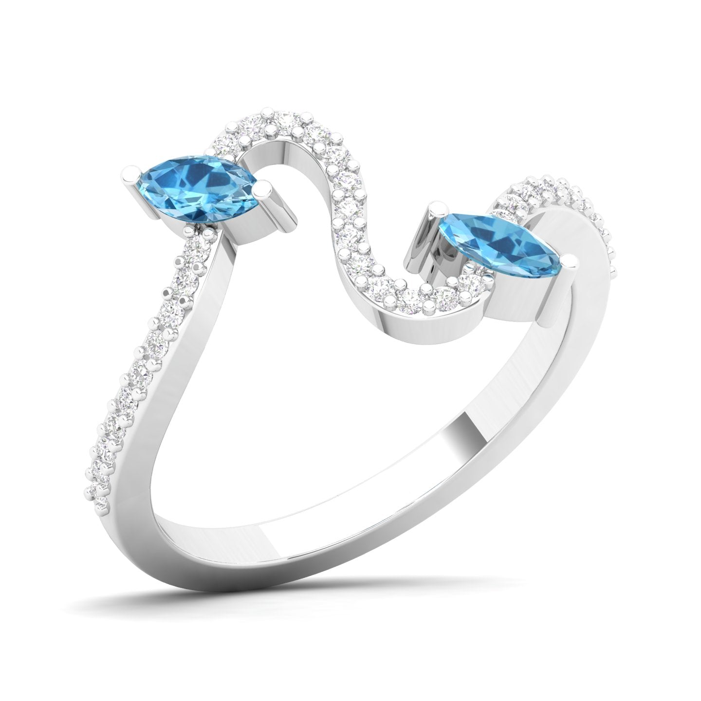 Maurya Pave-Set Diamond and Peridot Twisted Purl Ring