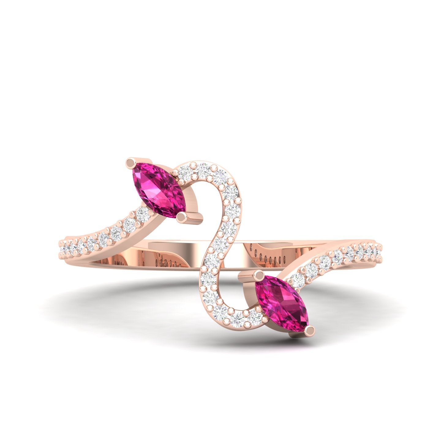 Maurya Pave-Set Diamond and Peridot Twisted Purl Ring