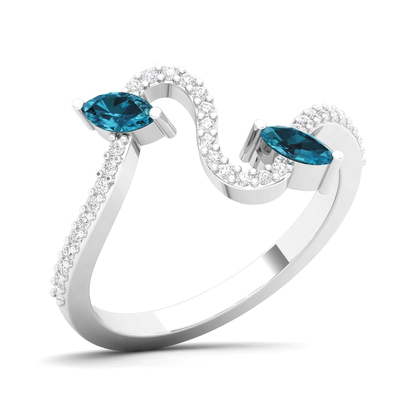 Maurya Pave-Set Diamond and Peridot Twisted Purl Ring