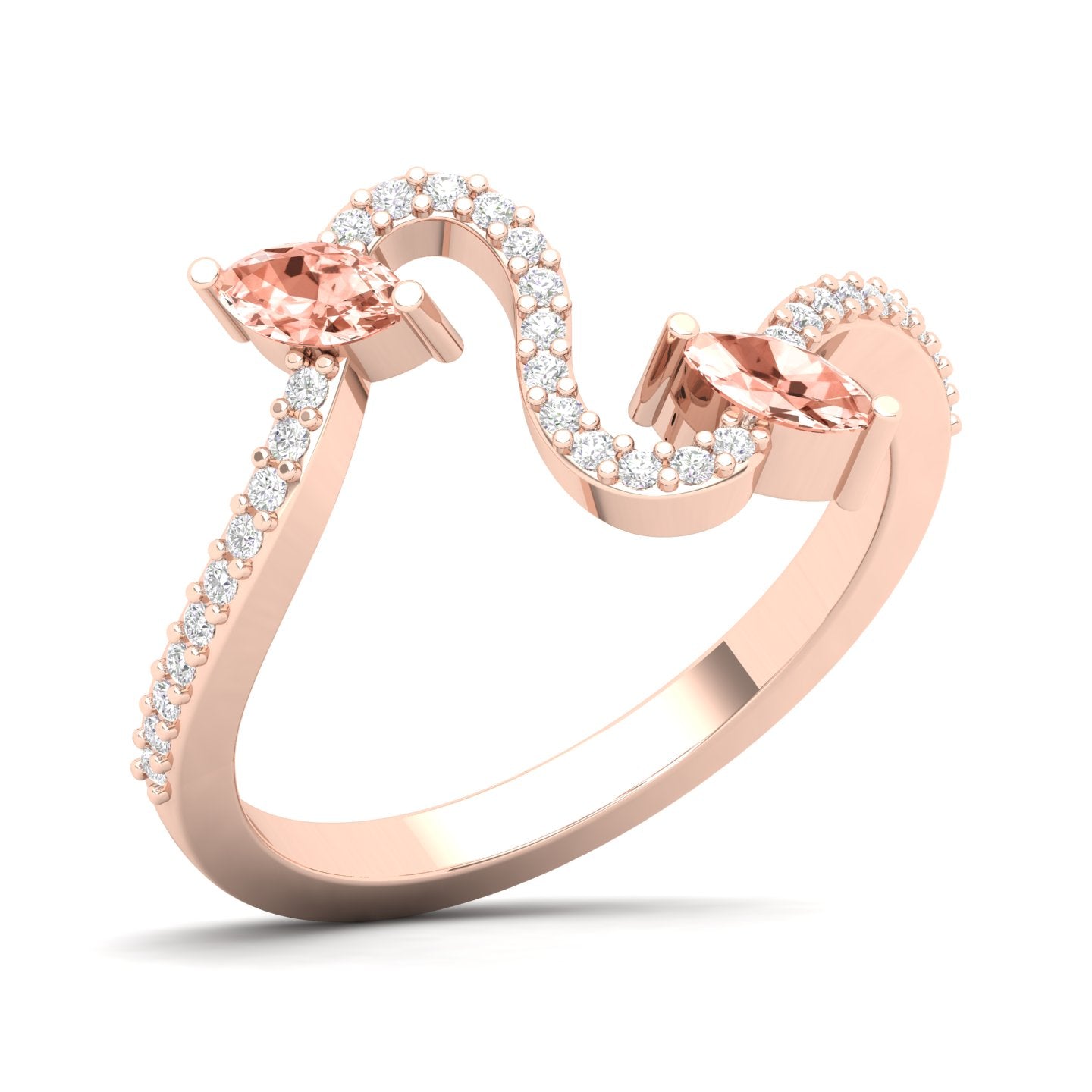 Maurya Pave-Set Diamond and Peridot Twisted Purl Ring