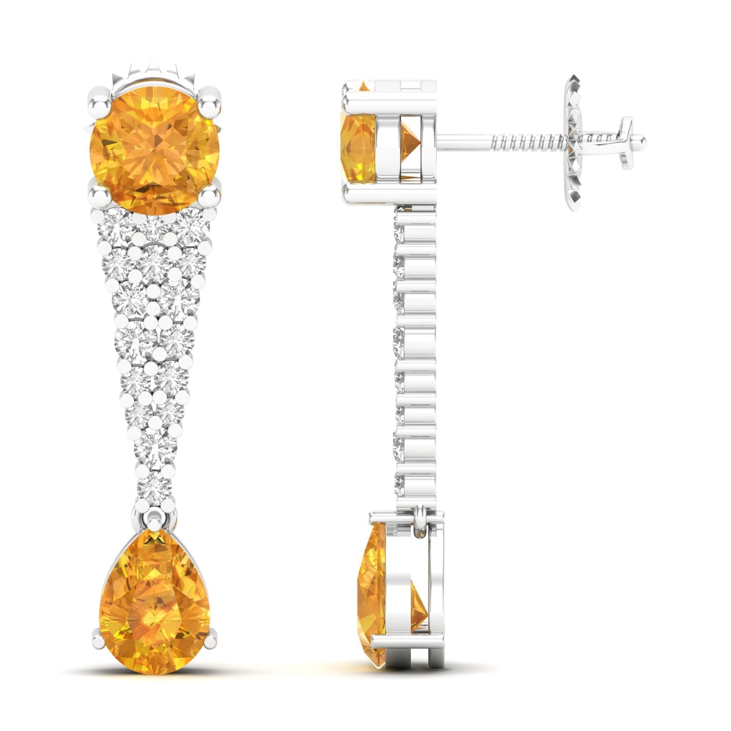 Maurya Royal Ruby Drop Earrings with Diamonds