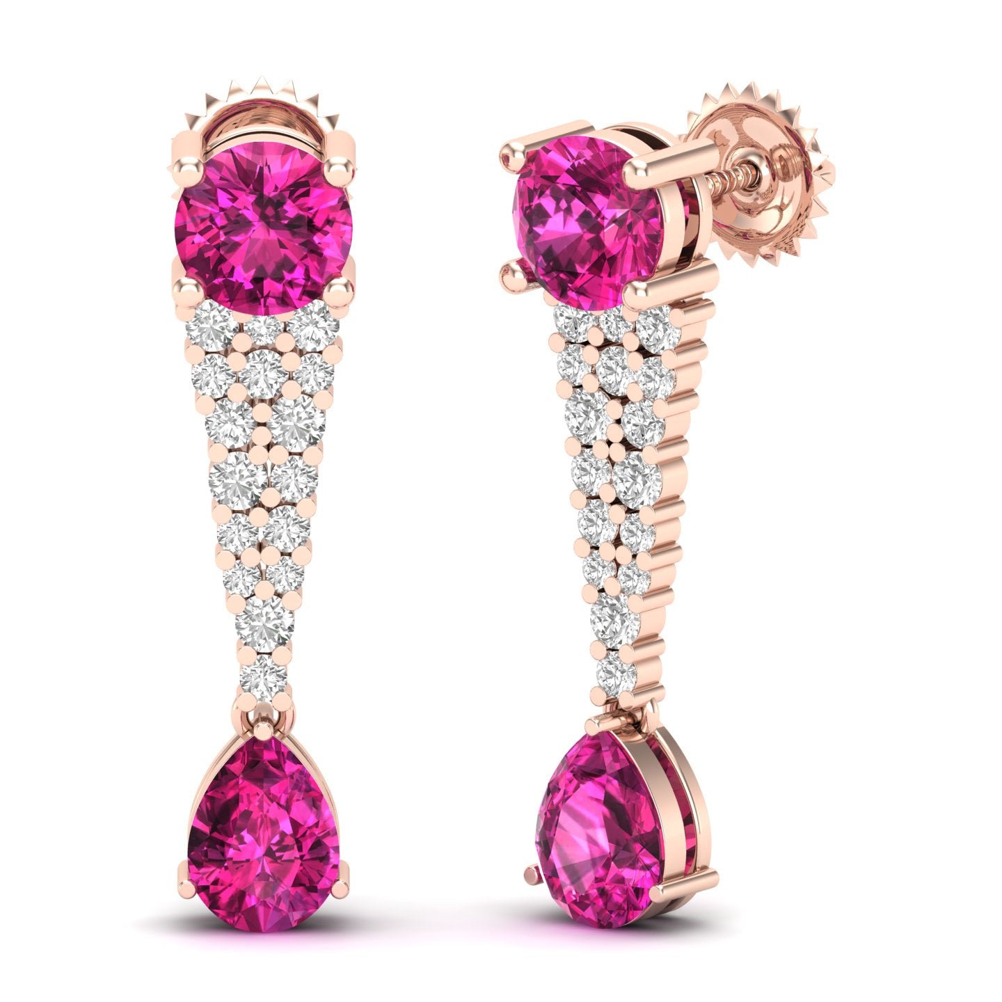 Maurya Royal Ruby Drop Earrings with Diamonds