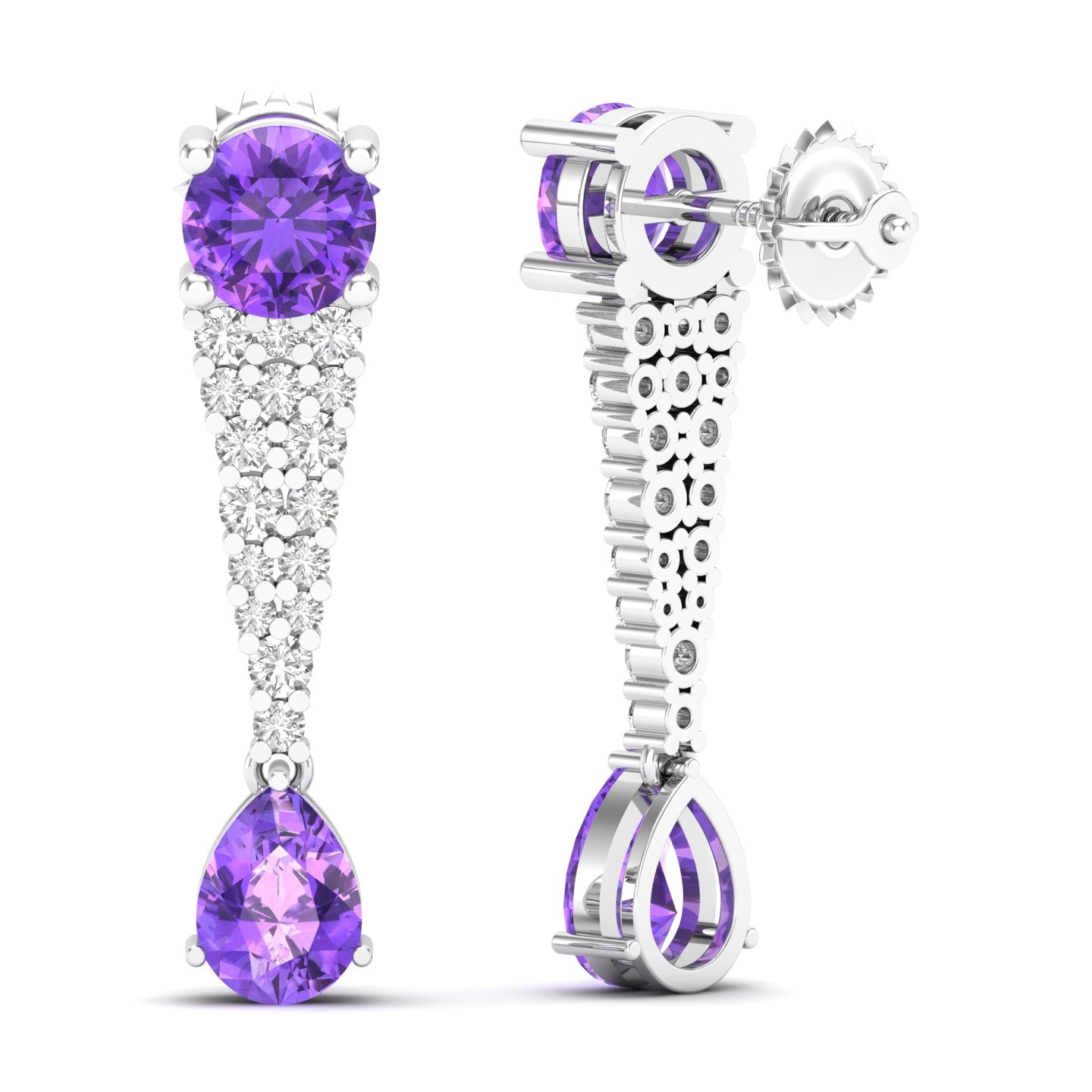 Maurya Royal Ruby Drop Earrings with Diamonds