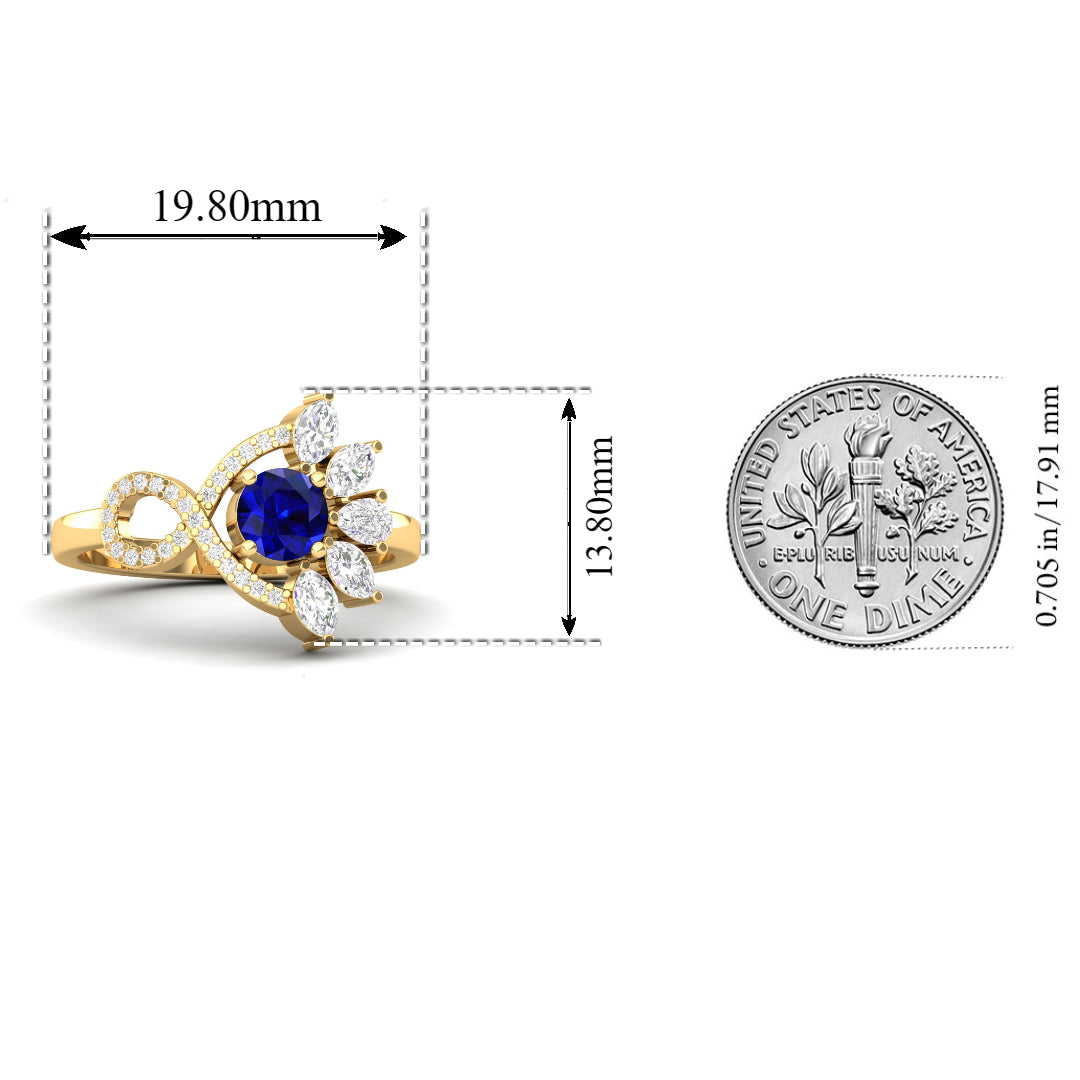 Maurya Solitaire Blue Sapphire Infinity Era Engagement Ring