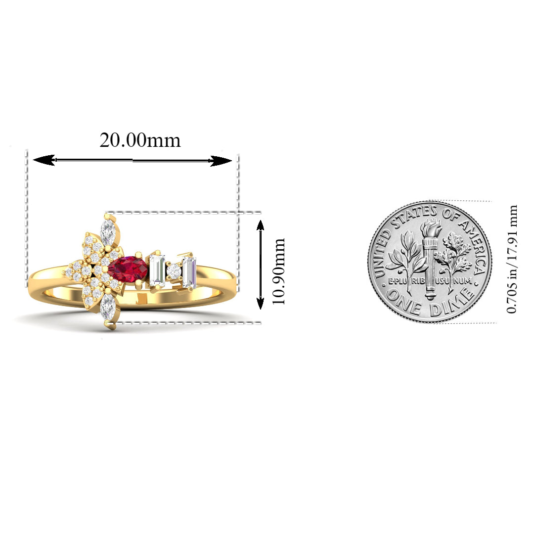 Maurya Pave-Set Marquise and Baguette Diamond Bolt Promise Ring