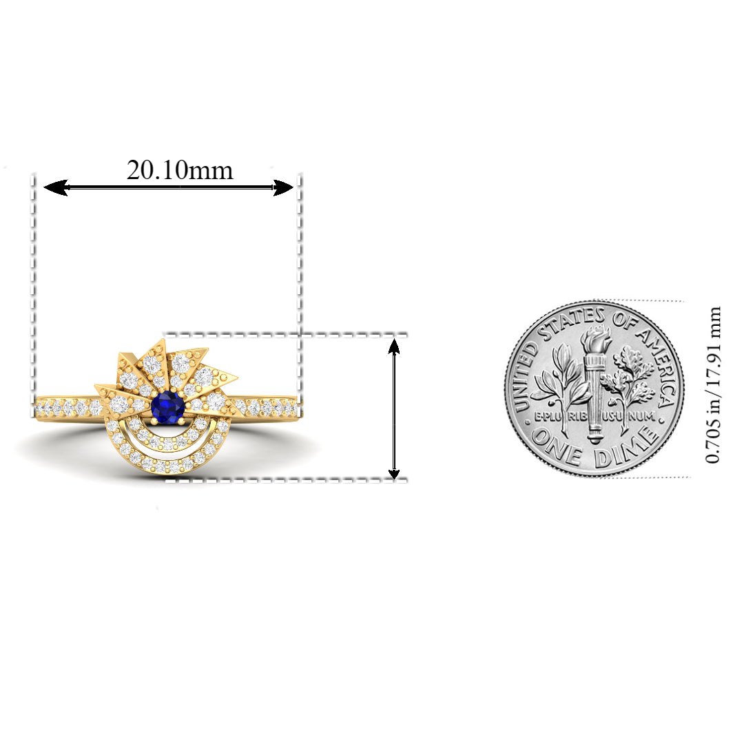 Maurya Pave-Set Diamond and Sapphire Starlink Promise Ring