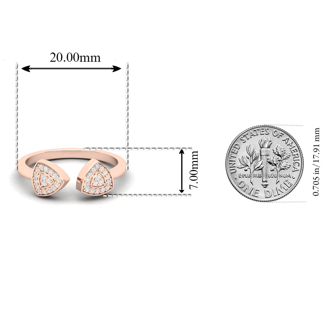 Maurya Troth Open Ring with Round Diamonds