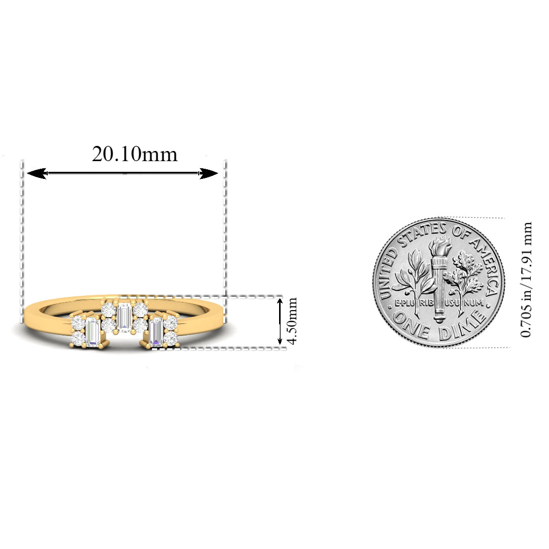 Maurya Prong-Set Ingots Baguette Diamond Promise Ring