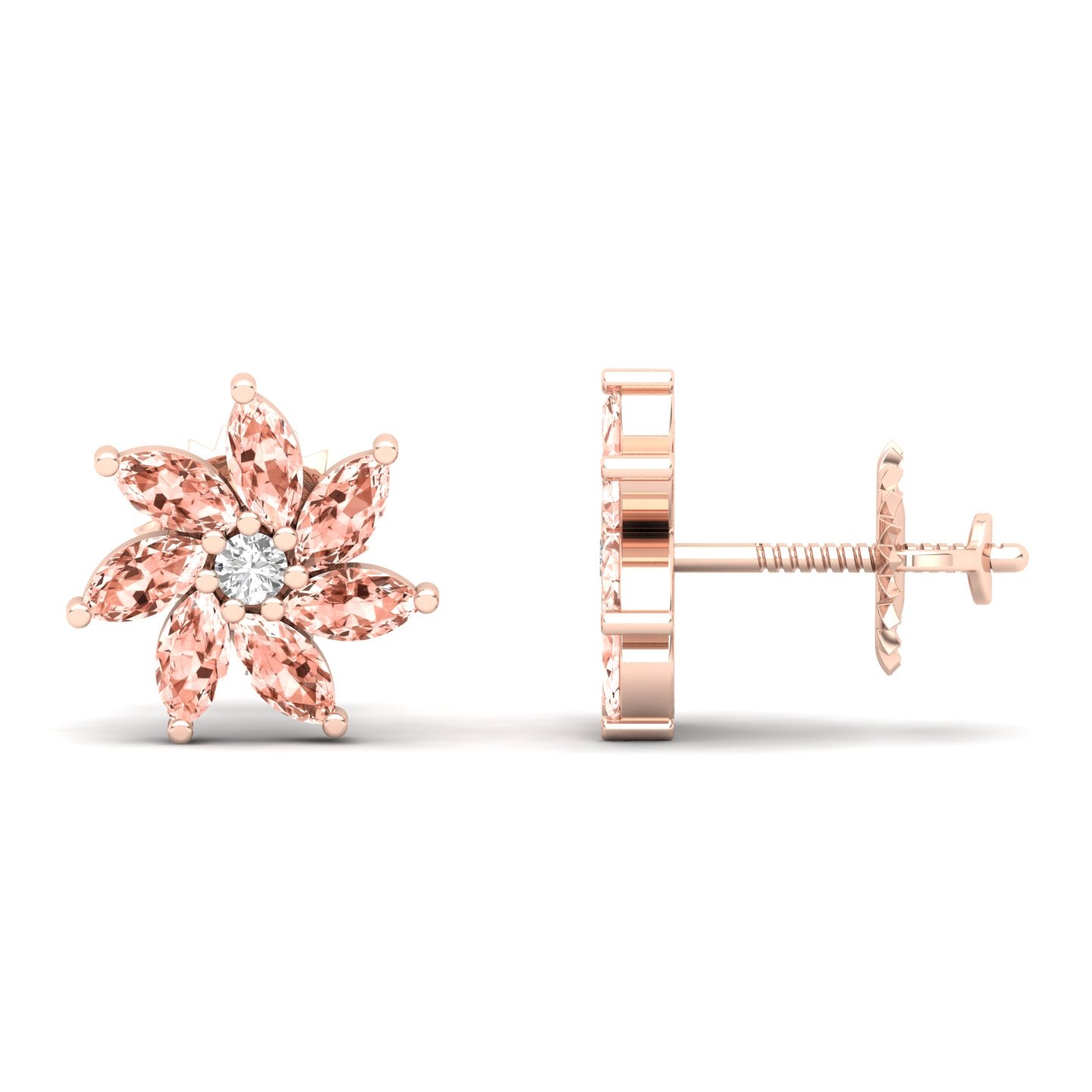Maurya Frost Fire Ruby Stud Earrings with Diamond