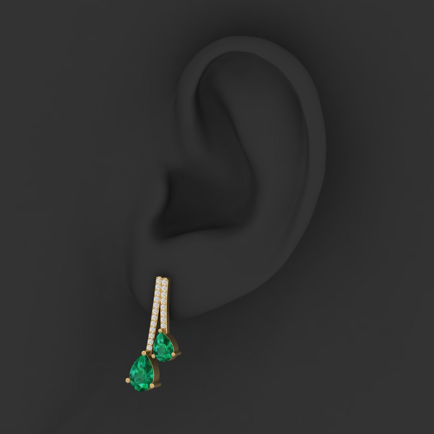 Maurya Hanging Berries Ruby Drop Earrings with Diamonds