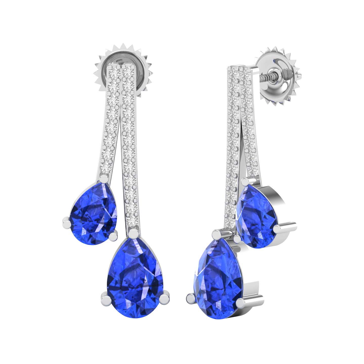 Maurya Hanging Berries Ruby Drop Earrings with Diamonds