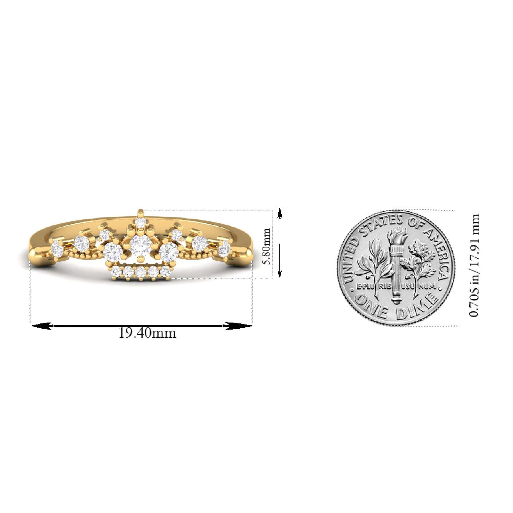 Maurya Princess Promise Ring with Diamonds