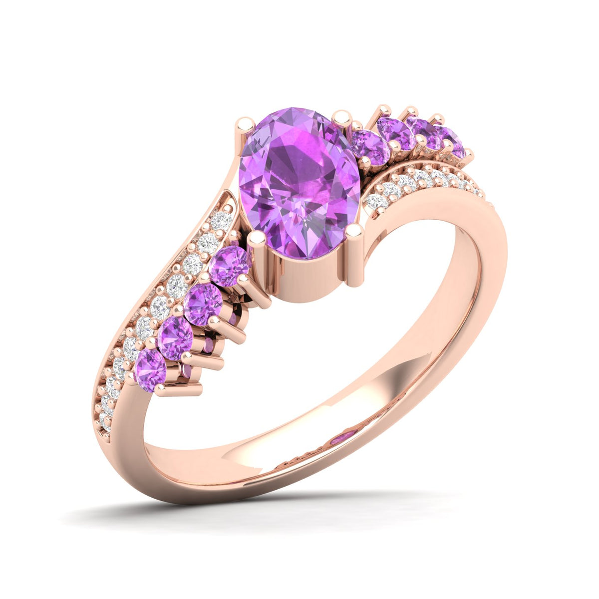 Maurya Solitaire Oval Blue Sapphire Color Splash Engagement Ring