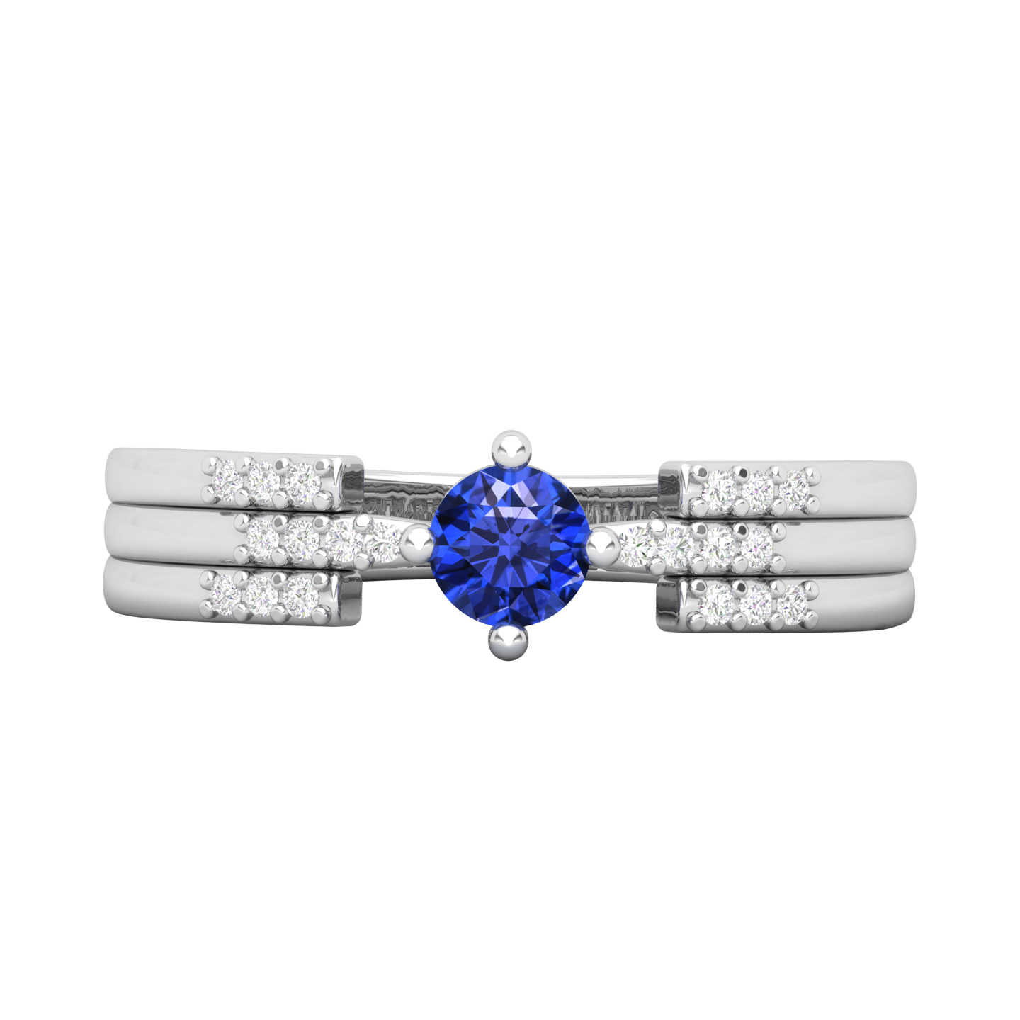 Maurya Center of Gravity Solitaire Ruby Promise Ring with Diamond Accents