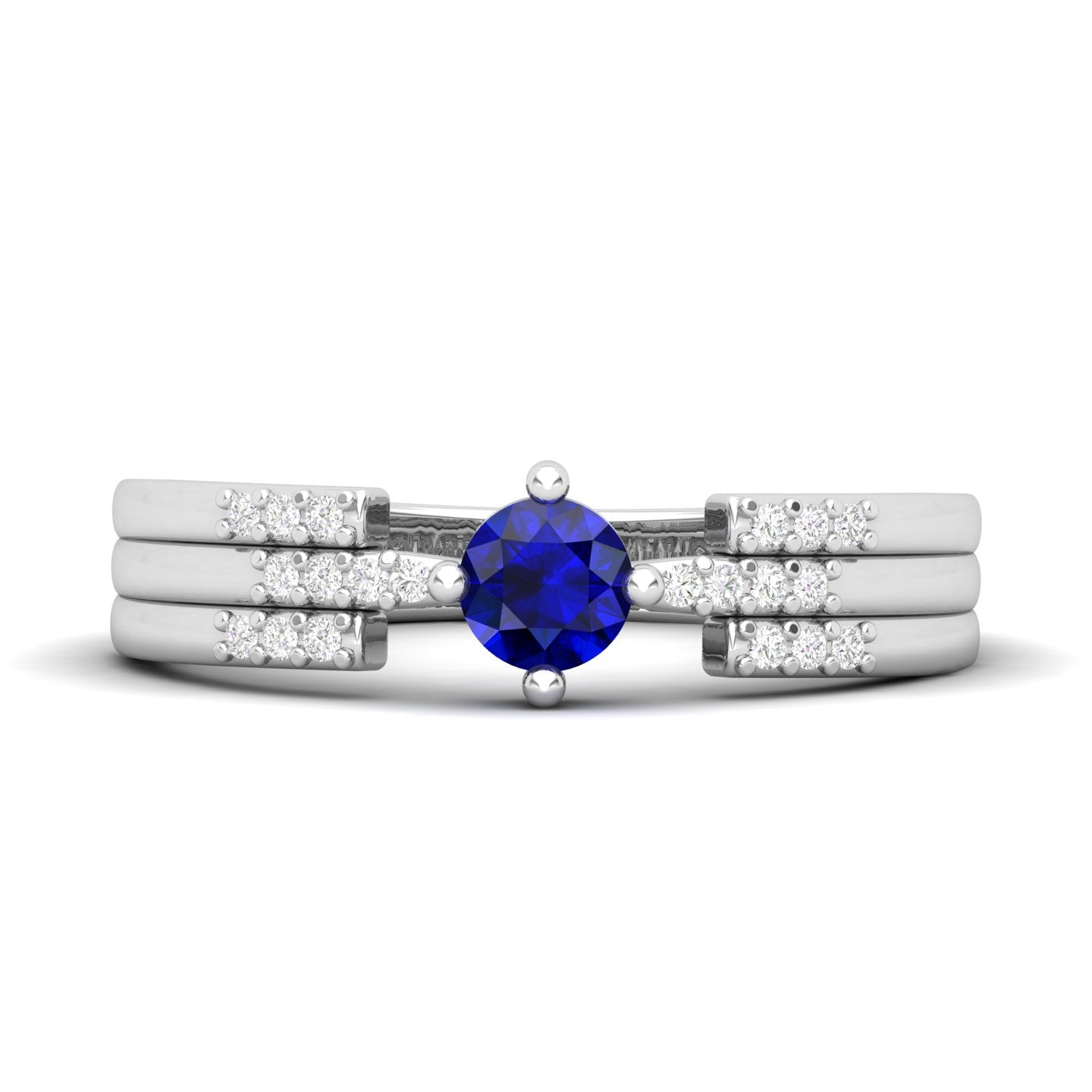 Maurya Center of Gravity Solitaire Ruby Promise Ring with Diamond Accents
