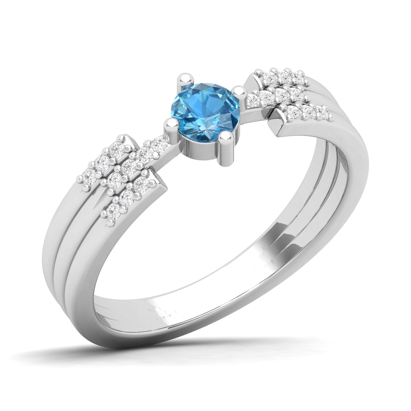 Maurya Center of Gravity Solitaire Ruby Promise Ring with Diamond Accents