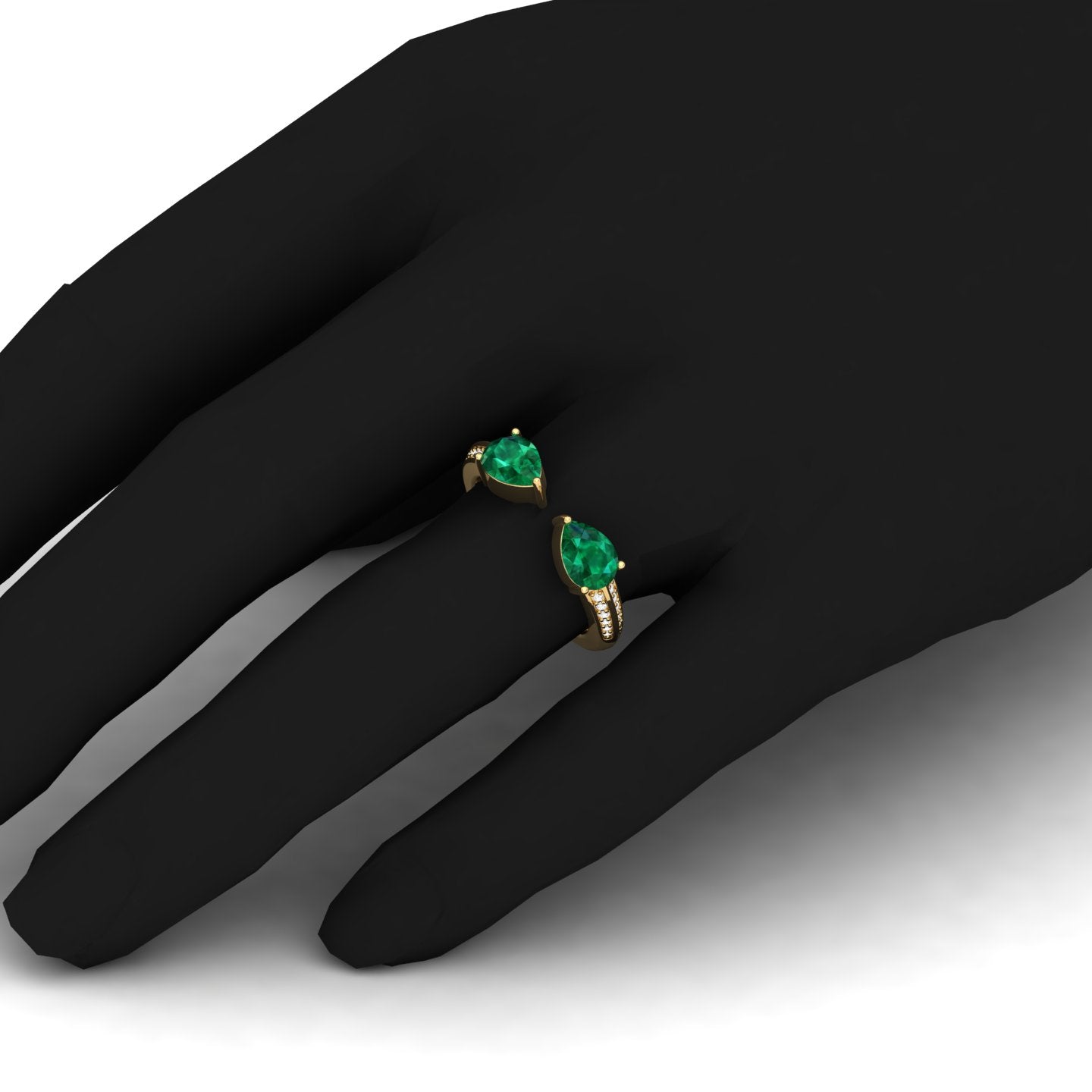Maurya Peacock Peridot and Tanzanite Open Ring with Accent Diamonds