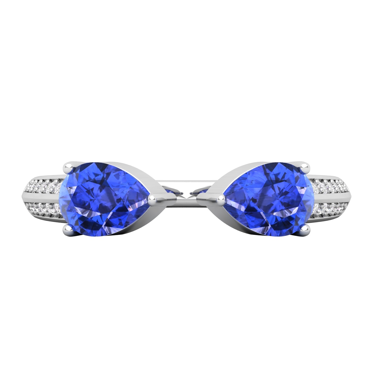 Maurya Peacock Peridot and Tanzanite Open Ring with Accent Diamonds