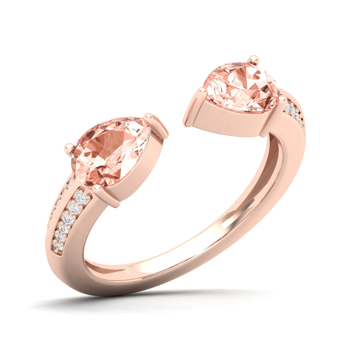 Maurya Peacock Tanzanite Open Ring with Accent Diamonds