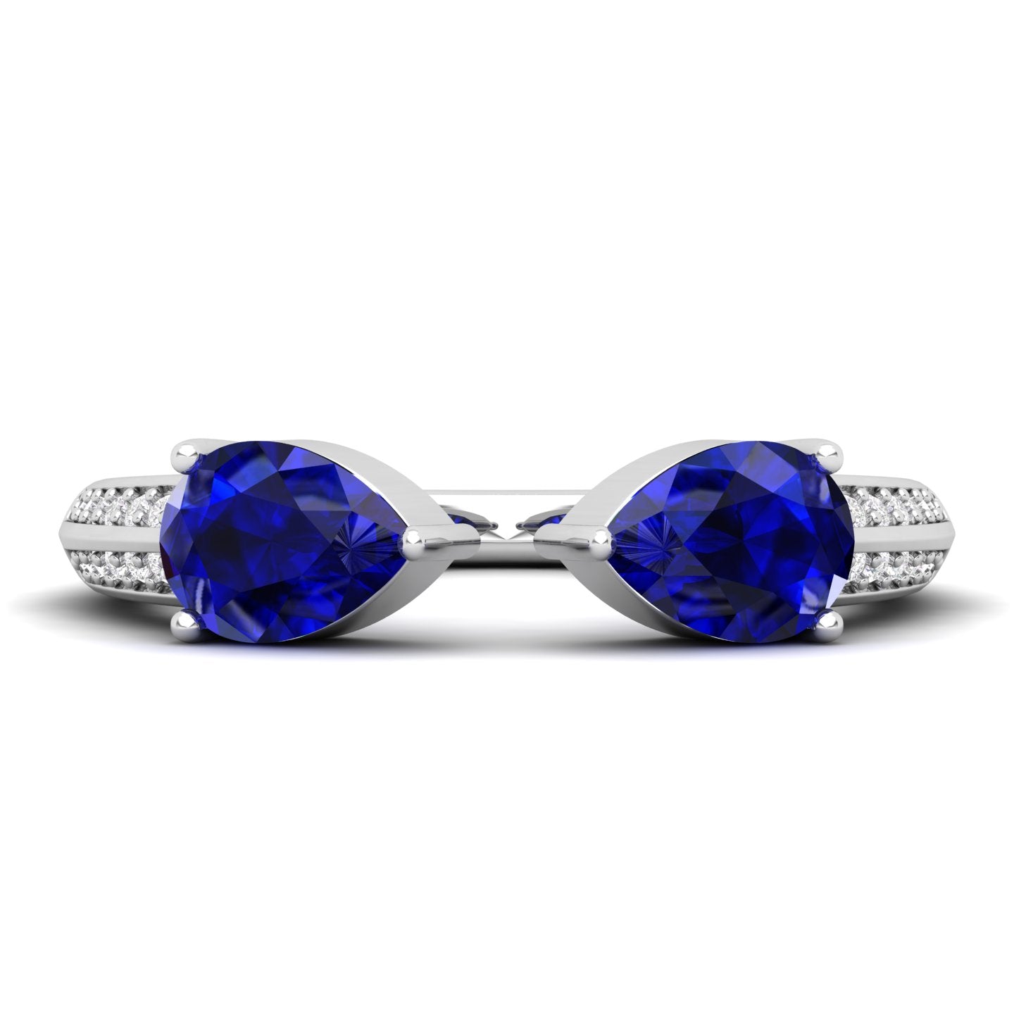 Maurya Peacock Peridot and Tanzanite Open Ring with Accent Diamonds