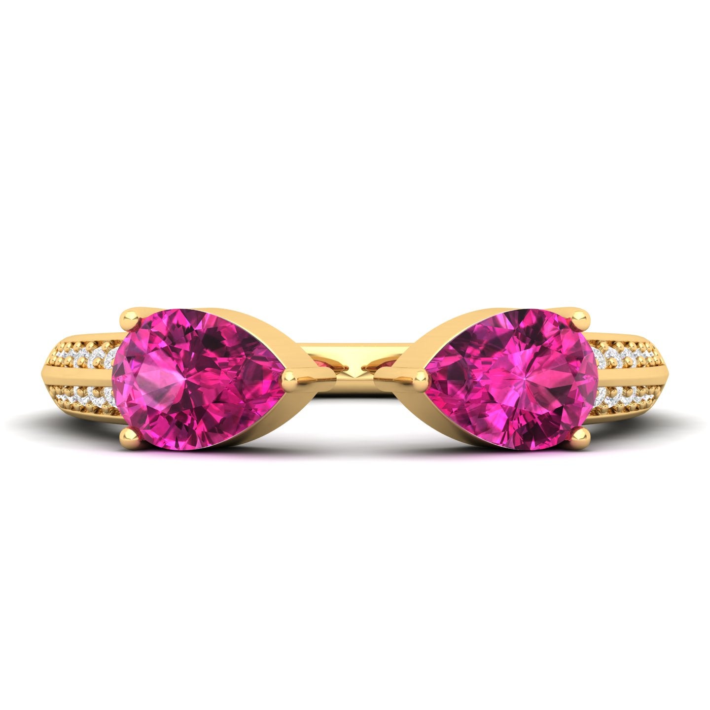 Maurya Peacock Peridot and Tanzanite Open Ring with Accent Diamonds