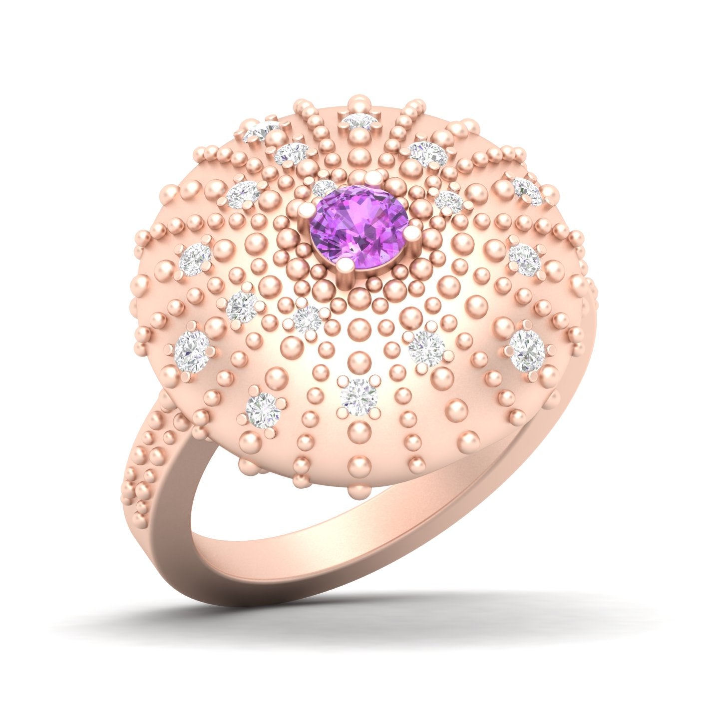 Maurya Desert London Blue Topaz Cocktail Ring with Scattered Diamonds