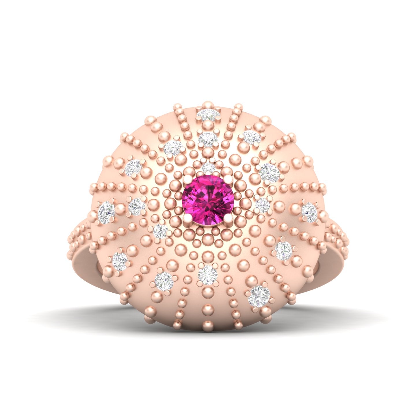 Maurya Desert London Blue Topaz Cocktail Ring with Scattered Diamonds