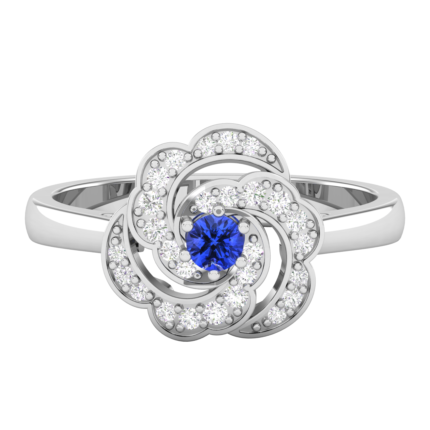 Maurya Ruby Rose Promise Ring with Accent Diamonds