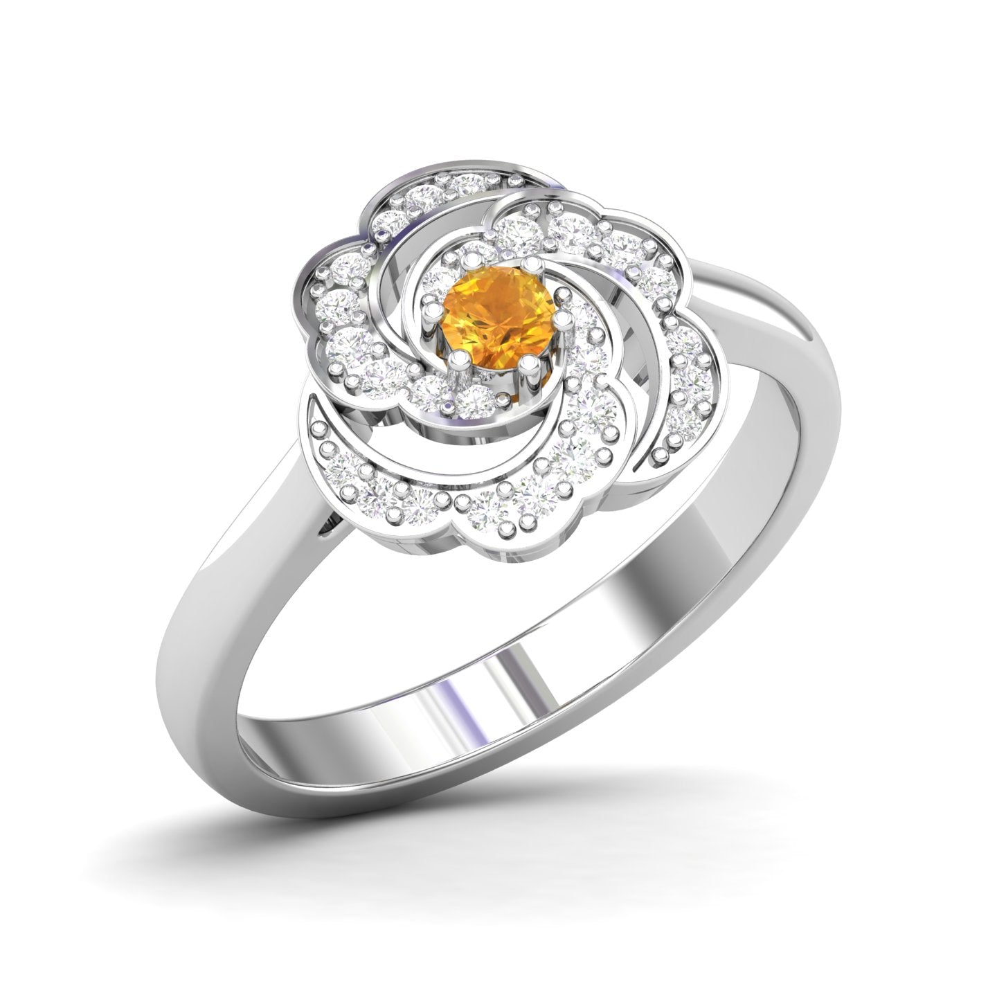 Maurya Ruby Rose Promise Ring with Accent Diamonds