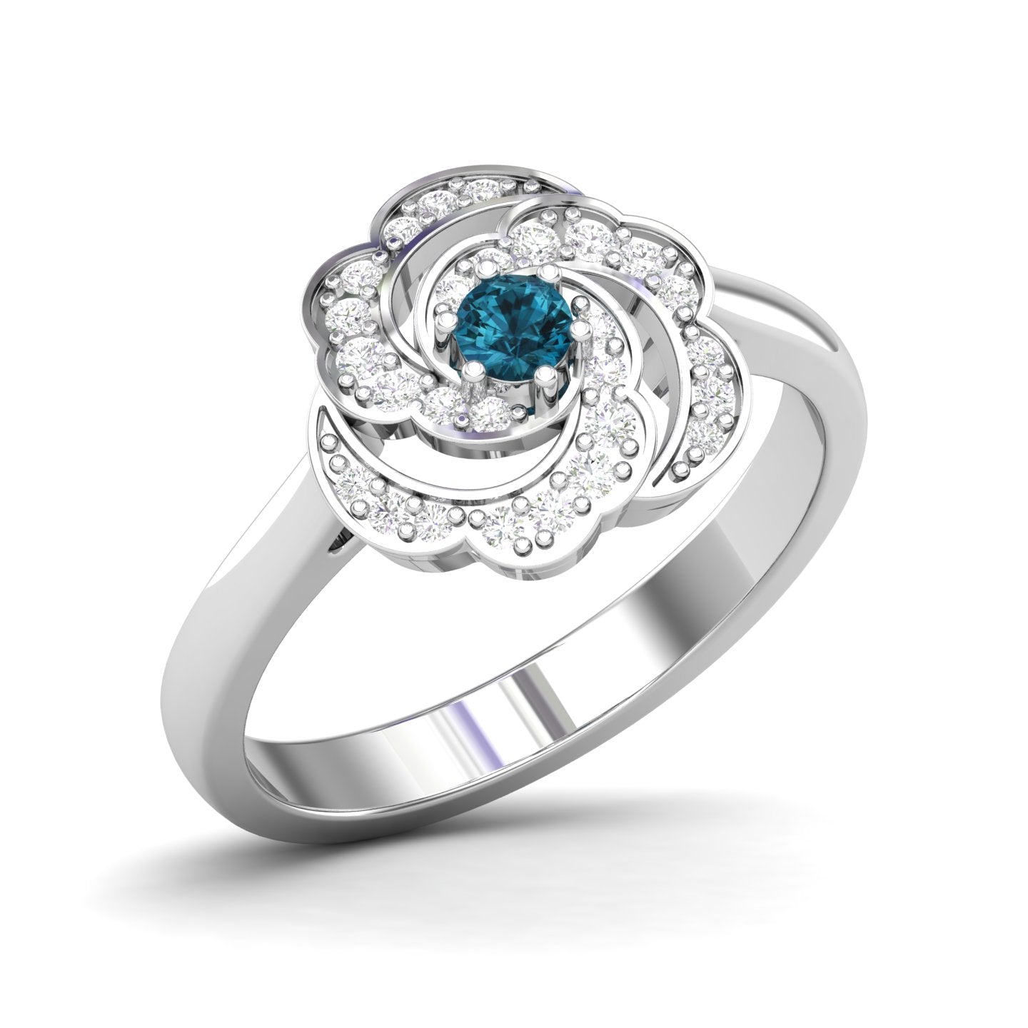 Maurya Ruby Rose Promise Ring with Accent Diamonds