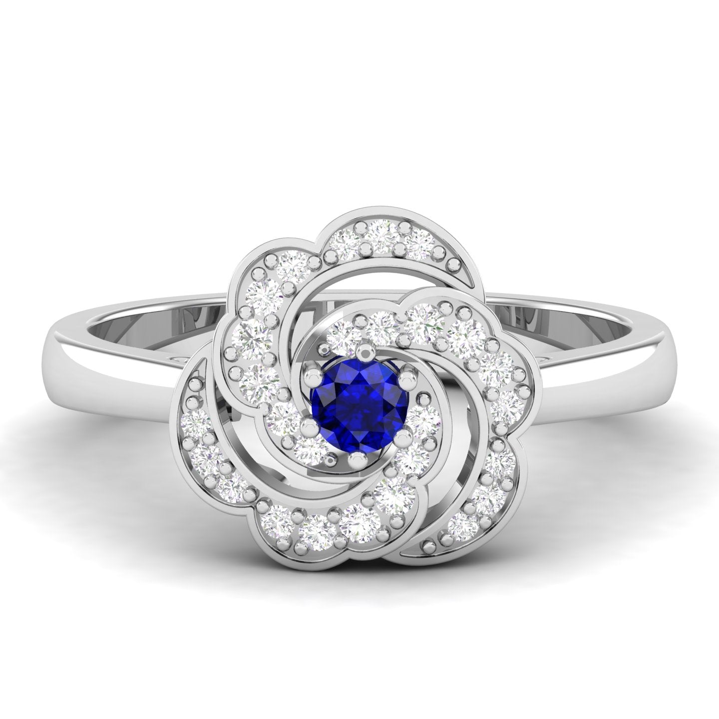 Maurya Ruby Rose Promise Ring with Accent Diamonds