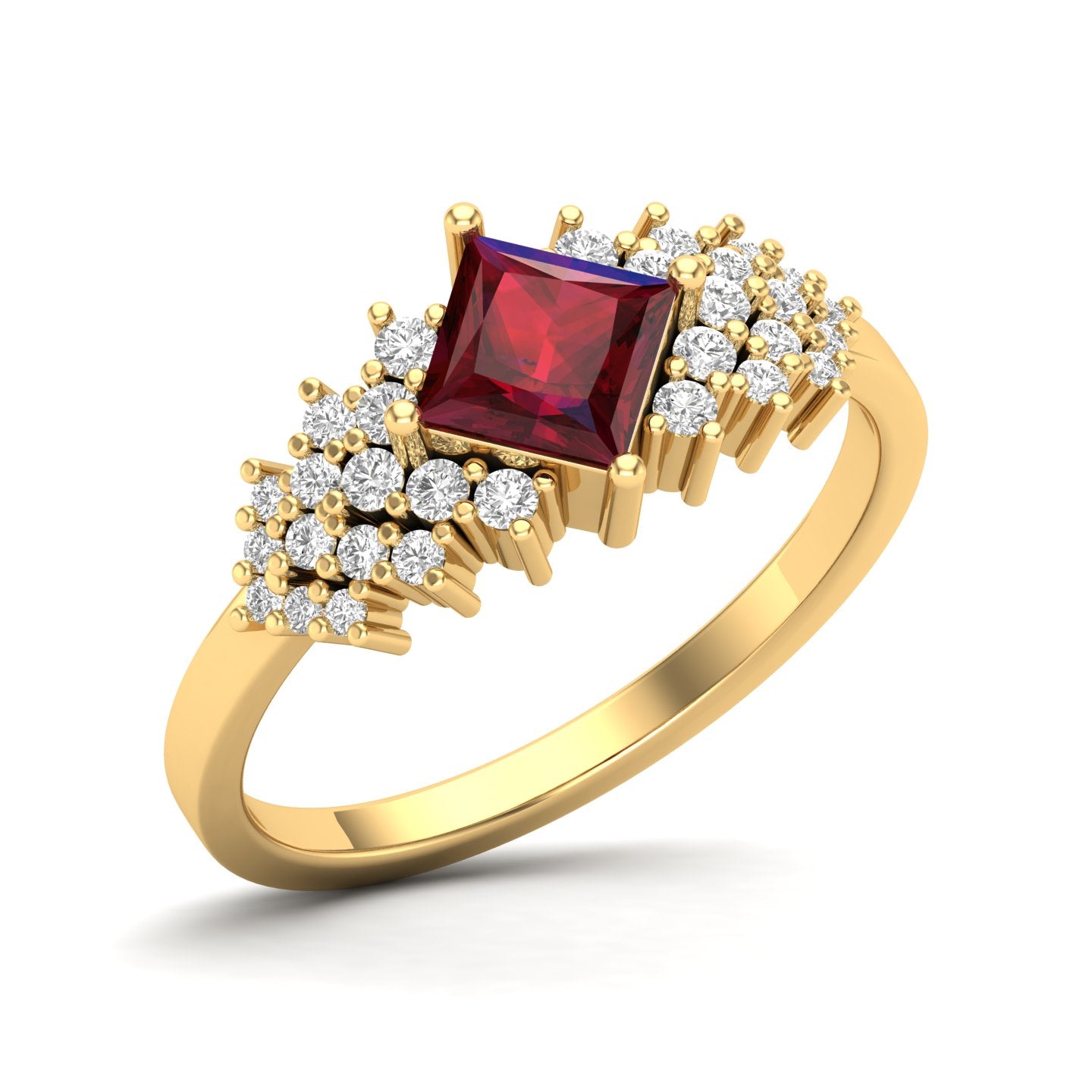 Maurya Pink Amethyst Queen Bee Engagement Ring with Accent Diamonds