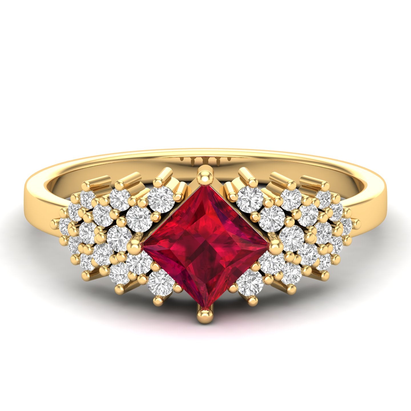 Maurya Pink Amethyst Queen Bee Engagement Ring with Accent Diamonds