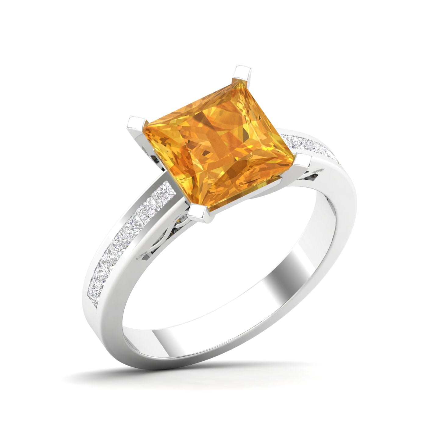 Maurya Prong Set Morganite and Channel-Set Diamond Simplicity Engagement Ring