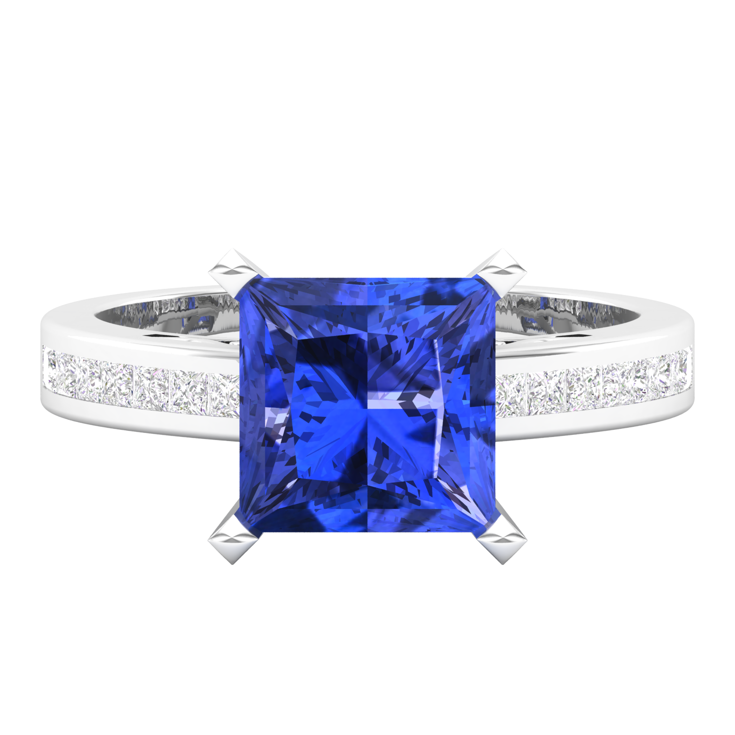 Maurya Prong Set Morganite and Channel-Set Diamond Simplicity Engagement Ring