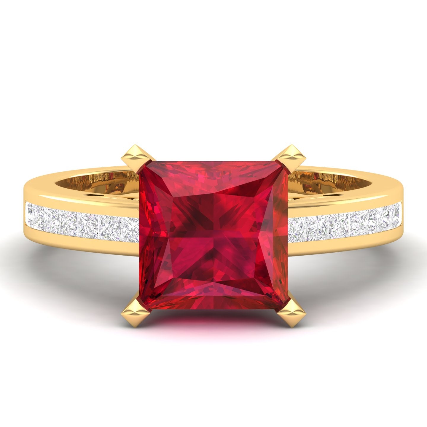 Maurya Prong Set Morganite and Channel-Set Diamond Simplicity Engagement Ring
