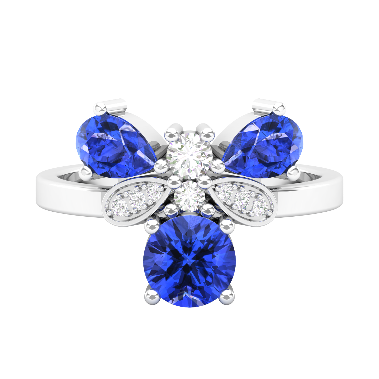 Maurya Colorfly Ruby Ring with Round Diamonds