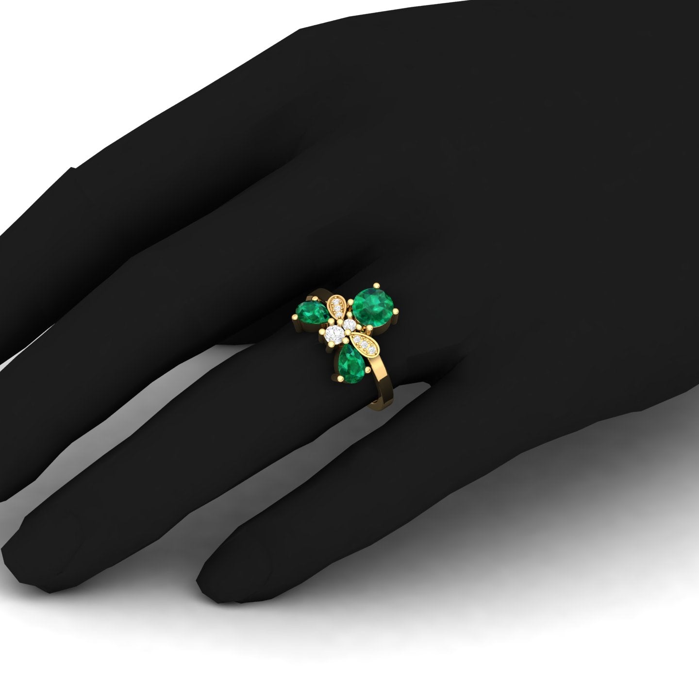 Maurya Colorfly Ruby Ring with Round Diamonds