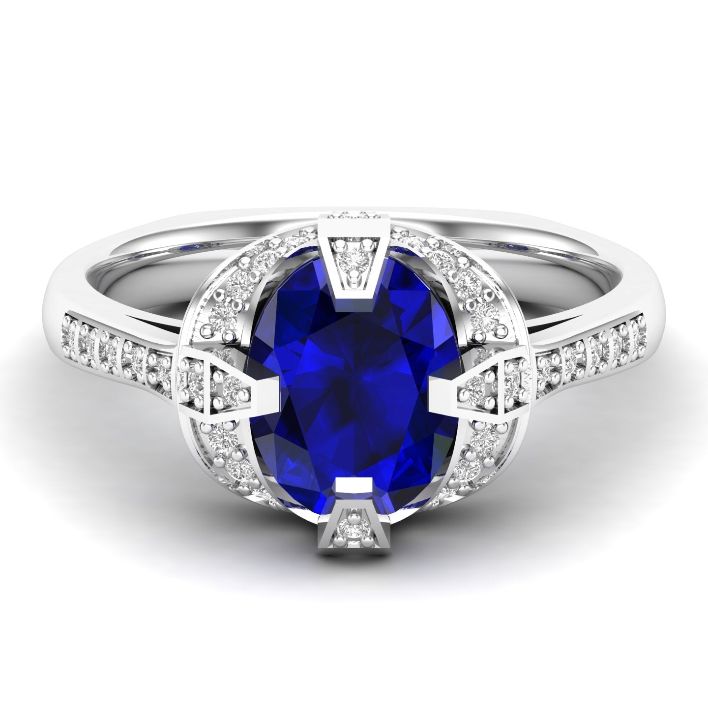 Maurya Prong Set Amethyst Hidden Gem Engagement Ring with Accent Diamonds