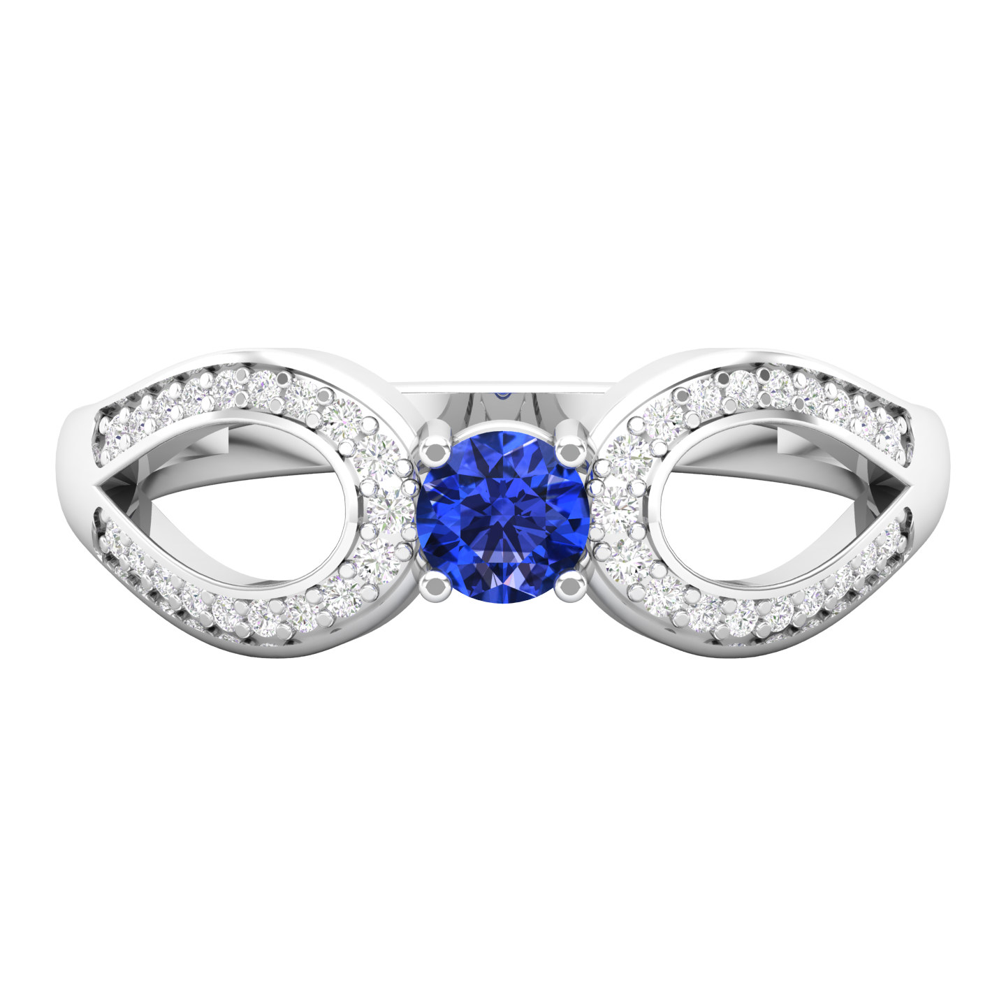 Maurya Ruby Curve Promise Ring with Accent Diamonds