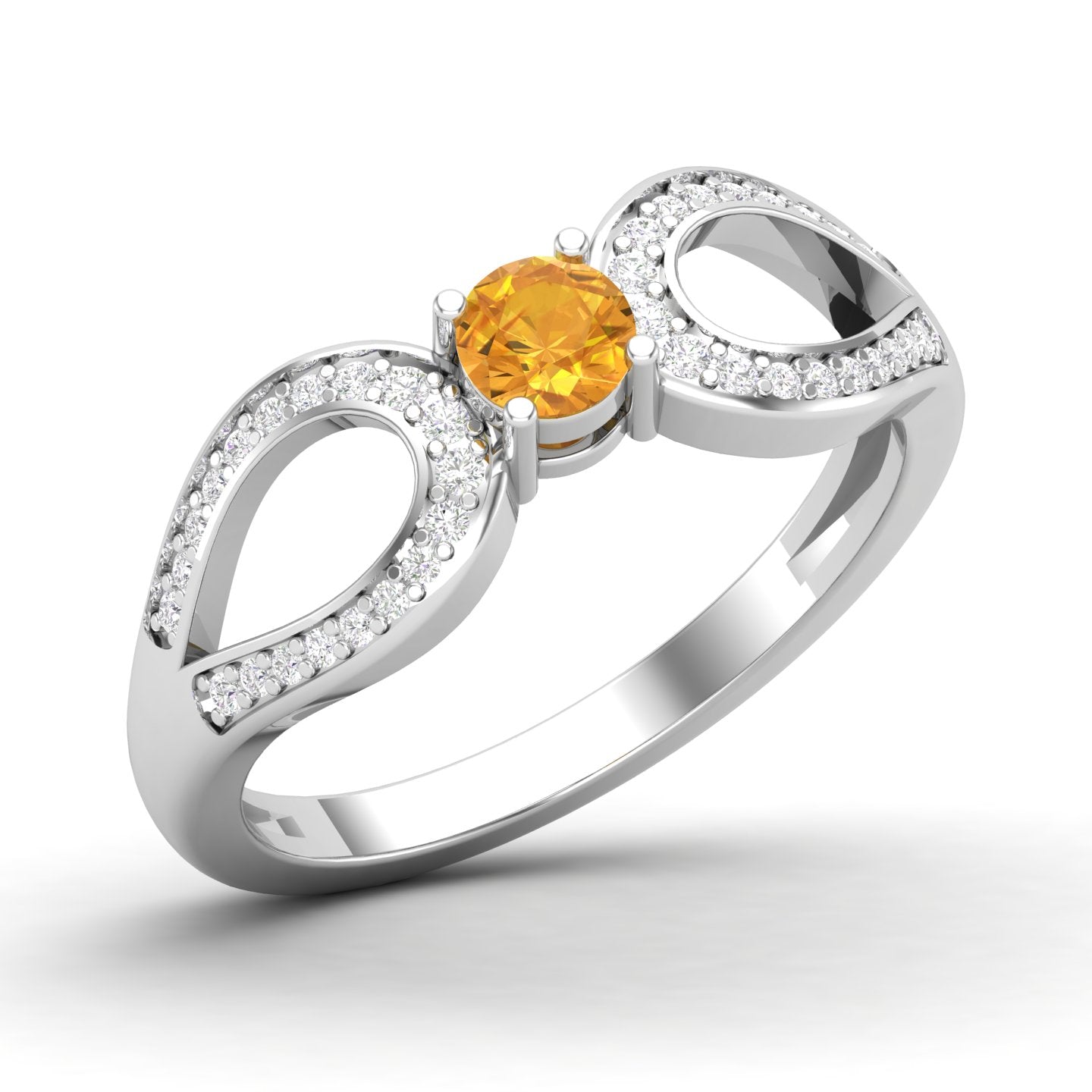 Maurya Ruby Curve Promise Ring with Accent Diamonds