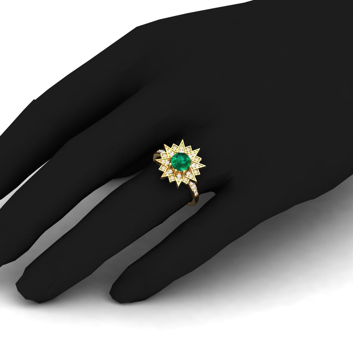 Maurya Solitaire Citrine and Pave-Set Diamond Ice Flakes Engagement Ring