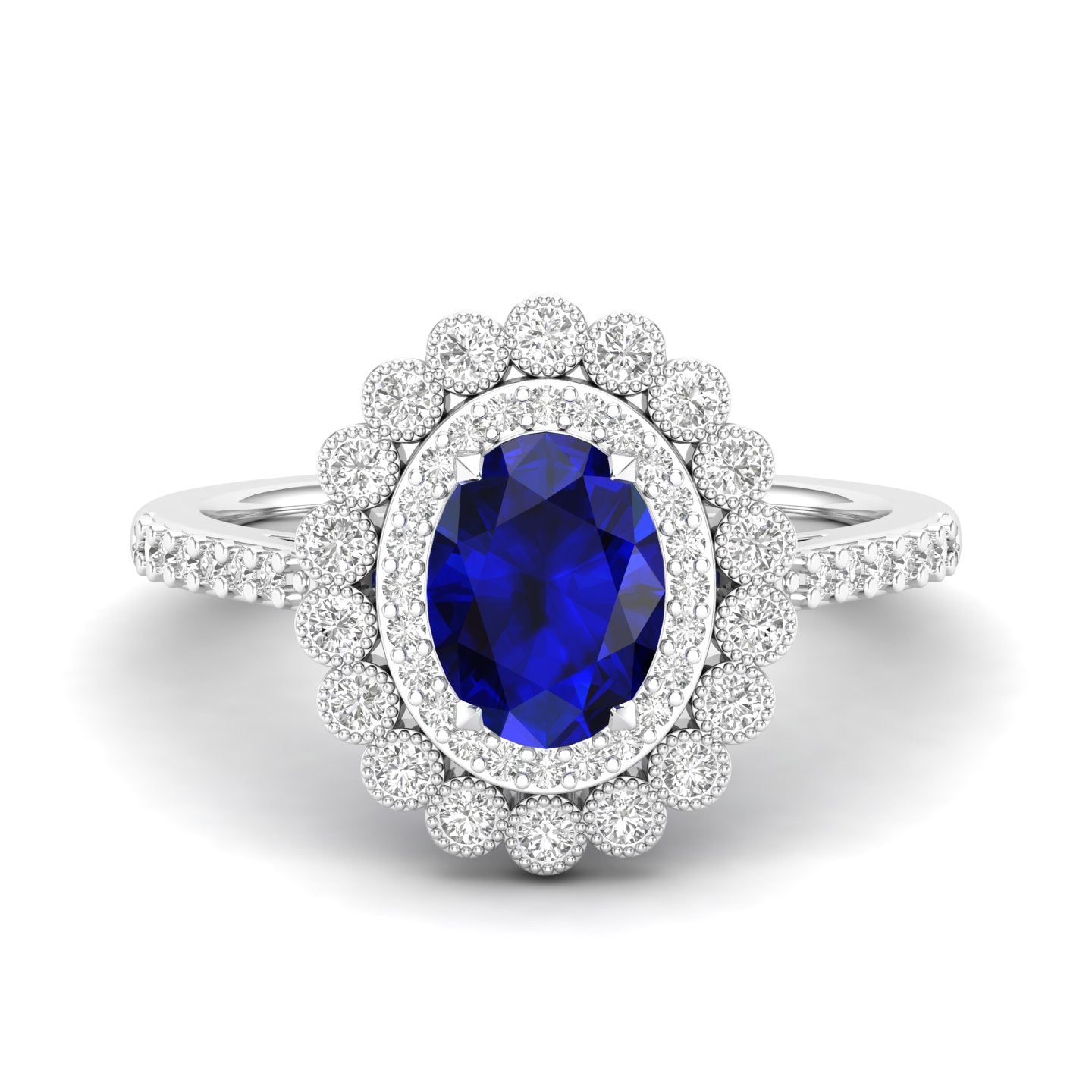 Maurya Tanzanite Subtle Engagement Ring with Diamond Halo