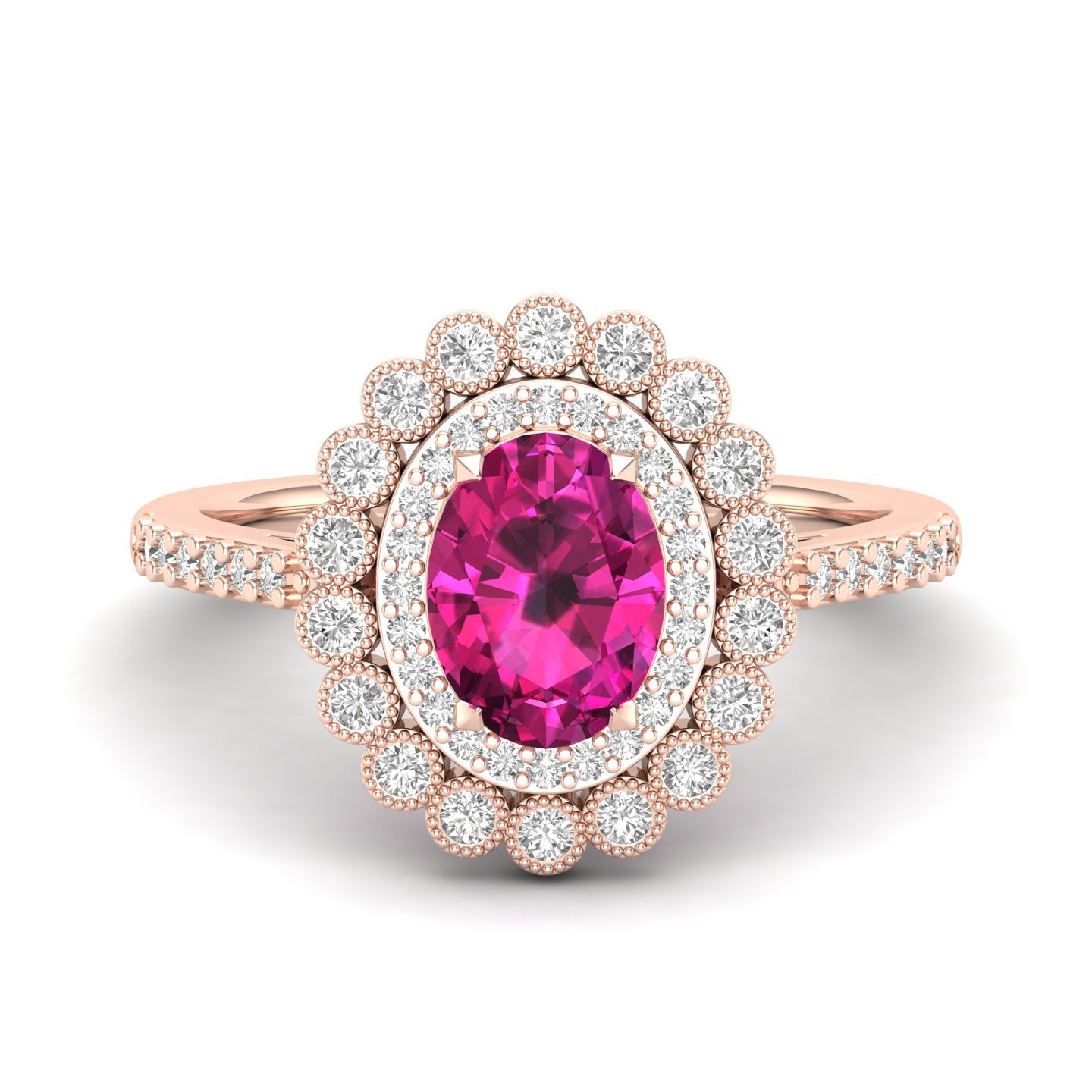 Maurya Tanzanite Subtle Engagement Ring with Diamond Halo